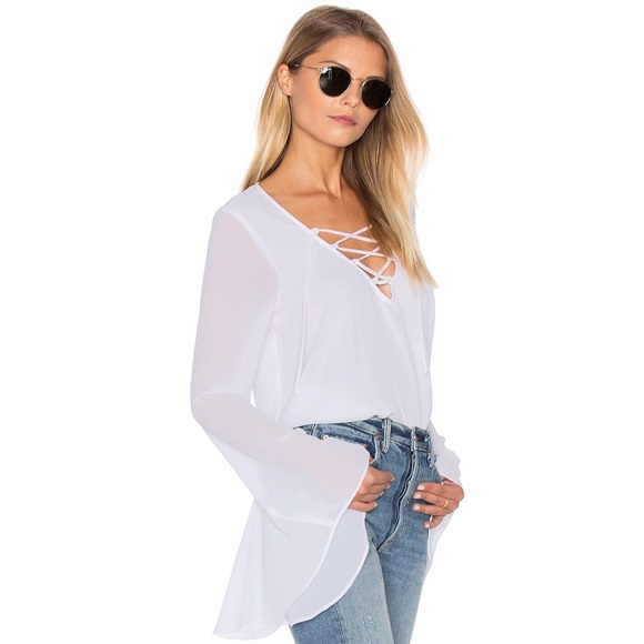 Show Me Your MuMu Tops - Show me your mumu white bell sleeve blouse top